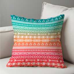 Boho Tribal Pattern Cushion Cover, Colorful Geometric Pillow Case, Southwestern Living Room Decoration, Custom Made Cover - thumbnail 4