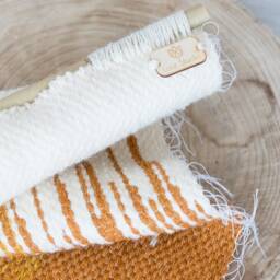 Sune - Handwoven Wool Wall Tapestry Orange Yellow Sunset Gradient - thumbnail 2
