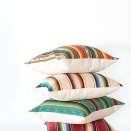 Natural Canvas Throw Pillow Brown + Orange - thumbnail 2