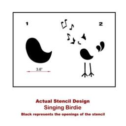 Singing Birdie Wall Art Stencil - Better Than Decals Easy To Use - thumbnail 3