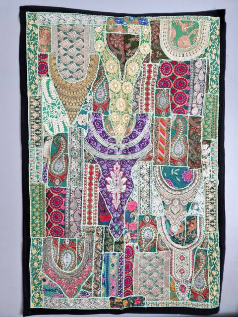 Large Patchwork Wall Hanging 100x150cm. Vintage Home Deco - image 1