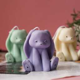 Handmade Easter Bunny Soy Wax Candle Spring Decor - thumbnail 3