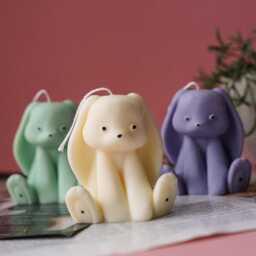 Handmade Easter Bunny Soy Wax Candle Spring Decor - thumbnail 2