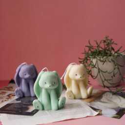 Handmade Easter Bunny Soy Wax Candle Spring Decor - thumbnail 4