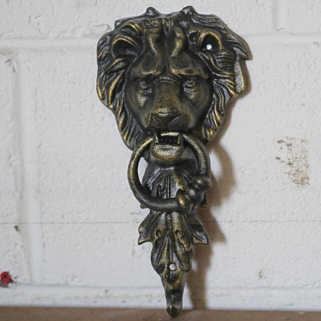 Cast Iron Lion Door Knocker Antique Style Home Garden Outdoor Ornament Decoration - image 1
