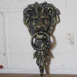 Cast Iron Lion Door Knocker Antique Style Home Garden Outdoor Ornament Decoration - thumbnail 1