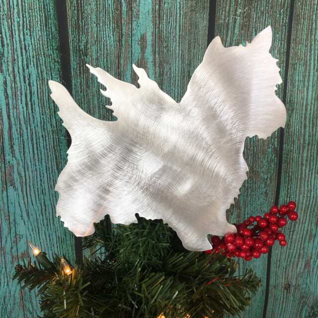 Yorkshire Terrier Angel, Adorable Dog Christmas Tree Topper, Yorkie, Holiday Decoration, Aluminum, Wall Hanging Or Yard Stake, Metal - image 1