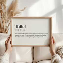 Toilet Definition Print, Sarcastic Home Gift, Present, Room D??cor, Art, Housewarming Wc Him Her - thumbnail 2