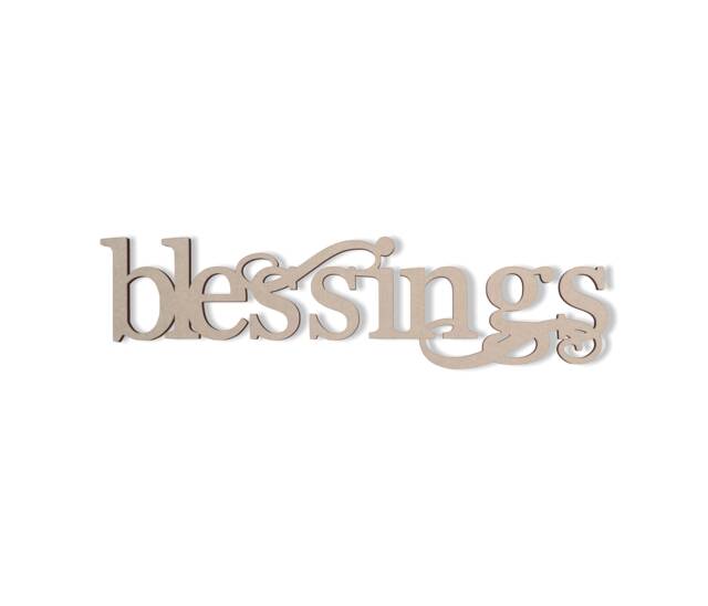 Blessings Wall Decor Word - Cutout, Home Decor, Unfinished & Available in Many Sizes - image 1