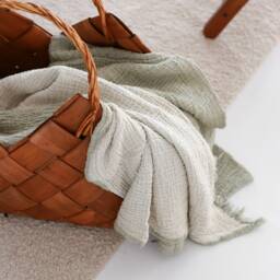 Muslin Throw Blanket, Gauze Bedspread, Green King Bedspread - thumbnail 4