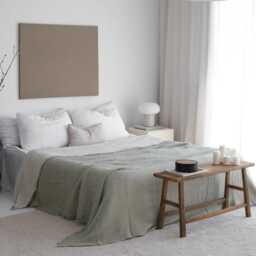 Muslin Throw Blanket, Gauze Bedspread, Green King Bedspread