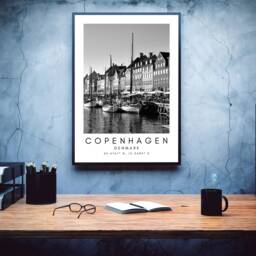 Copenhagen City Art Print- Wall Decor - Denmark Printable Digital Minimalist Travel Print - thumbnail 3