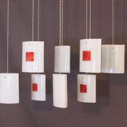 Fused Glass Pendant Lights. Chandelier With Shell Type Pendants. Series Shell - thumbnail 2