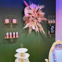 xl Pink Pampas Grass Mirror Decor Bohemian Salon Wall Arrangement - thumbnail 3