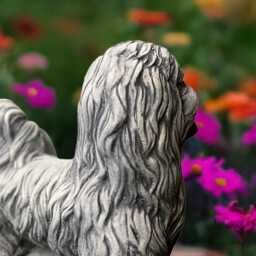 Stone Shih Tzu Statue Concrete Dog Figure Garden Sheep Cement Guardian Sculpture Outdoor Yard Ornament Lhasa Apso Lover Gift Lawn Decor - thumbnail 4