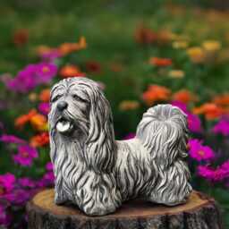 Stone Shih Tzu Statue Concrete Dog Figure Garden Sheep Cement Guardian Sculpture Outdoor Yard Ornament Lhasa Apso Lover Gift Lawn Decor - thumbnail 3