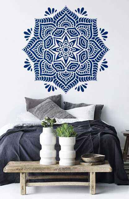 Harmony Mandala Stencil Pattern For Diy Wall Decor Modern Home Stencils Wall Art Yoga Studio Floral #s020 - image 1