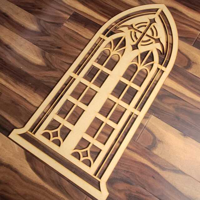 Laser Cut Mosaic Cross Wall Art Church Window Style Mdf Sculpture 005 - image 1