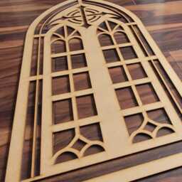 Laser Cut Mosaic Cross Wall Art Church Window Style Mdf Sculpture 005 - thumbnail 3