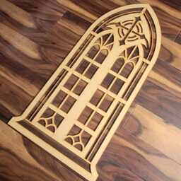 Laser Cut Mosaic Cross Wall Art Church Window Style Mdf Sculpture 005 - thumbnail 1