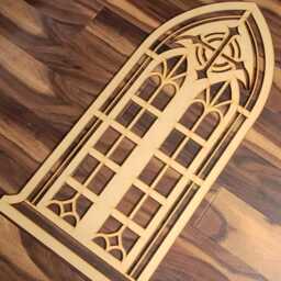 Laser Cut Mosaic Cross Wall Art Church Window Style Mdf Sculpture 005 - thumbnail 2