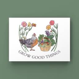 Grow Good Things - Chicken Art Print, Allotment Print, Gardening Vegetable Garden, Illustration - thumbnail 3