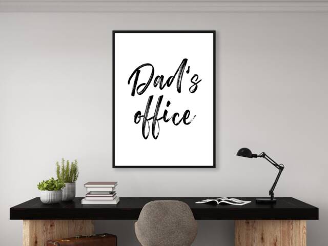 Dad's Office Print - Custom Decor Gift Bespoke A5 A4 A3 Framed - image 1