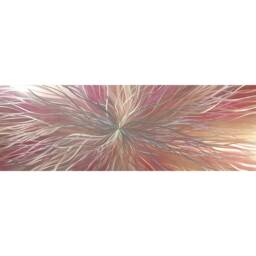 Modern Abstract Metal Wall Art, Pink & Silver, 3D Effect - thumbnail 4