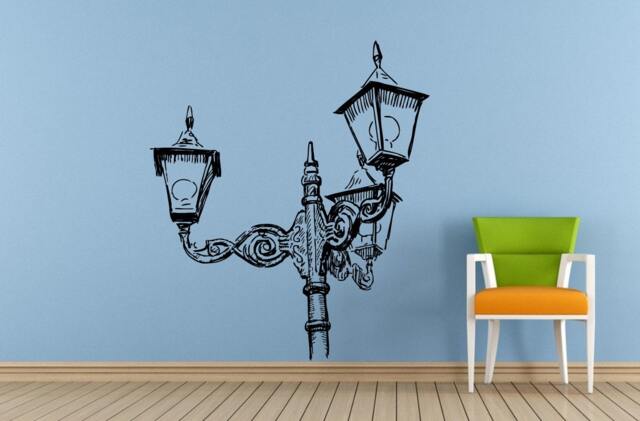 City Town Street Park Lamp Post Old Antique Vintage Window Or Wall Car Vinyl Peal & Stick Removable Sticker Decal L1472 - image 1