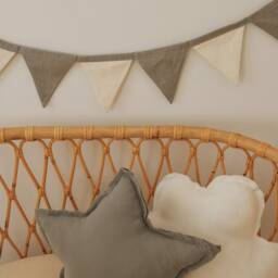 Muslin Star Pillow Set Grey, Vanilla, Mint Kids Cushions - thumbnail 3