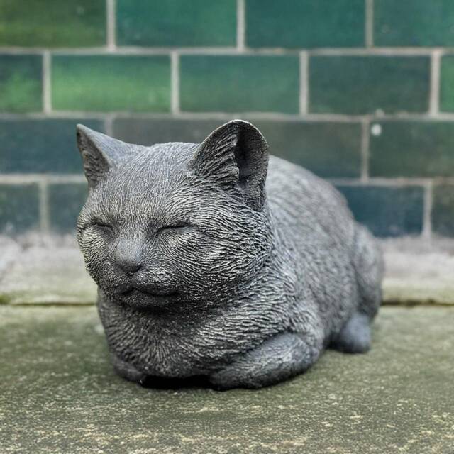 Outdoor Cat Figurine Concrete Ornament Kitten Statue For Garden Pet Memorial Stone Sculpture Yard Guardian Cement Decoration Gift - image 1