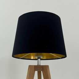 Black Velvet Brushed Gold Tapered Empire Lampshade - thumbnail 2