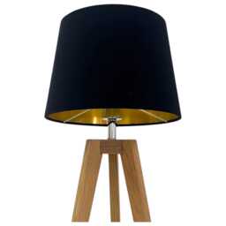 Black Velvet Brushed Gold Tapered Empire Lampshade - thumbnail 1