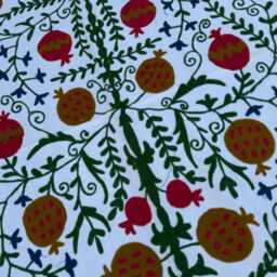 Boho Cotton Suzani Quilt - Handcrafted Ethnic Embroidery, Artisan Textile, Decorative Throw Blanket - thumbnail 3