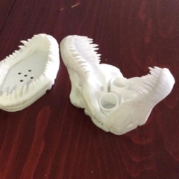 T-Rex Soap Holder - Draining Dish Handmade Tray Bathroom Jurassic Park T-Rex Decor - thumbnail 2