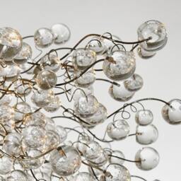 Large Modern Hanging Chandeliers With Clear Transparent Bubbles - Globe Light Fixture For Dining Room, Living Room Or Open Space - thumbnail 3