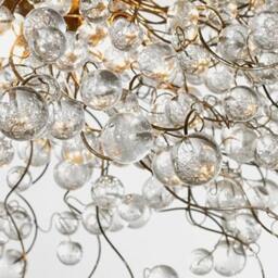 Large Modern Hanging Chandeliers With Clear Transparent Bubbles - Globe Light Fixture For Dining Room, Living Room Or Open Space - thumbnail 2