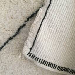 Beni Ourain Rug - Moroccan Handwoven Rug, Pure Wool, Ivory With Black Marks/160 X 220 cm 5.24 7.21 Ft Code 021 - thumbnail 4