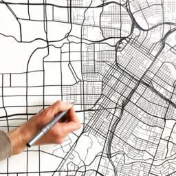 Houston Map Street Texas City Drawing Black & White - Art Print University Graduation Wedding Anniversary Realtor Gift Wall - thumbnail 2