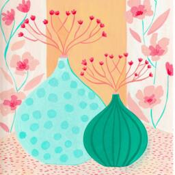 Floral Vase Art Print, Botanical Wall Art, Plant Poster, House Boho Botanical Floral Houseplant Print - thumbnail 3