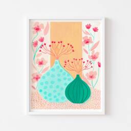 Floral Vase Art Print, Botanical Wall Art, Plant Poster, House Boho Botanical Floral Houseplant Print - thumbnail 2