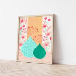 Floral Vase Art Print, Botanical Wall Art, Plant Poster, House Boho Botanical Floral Houseplant Print - thumbnail 4