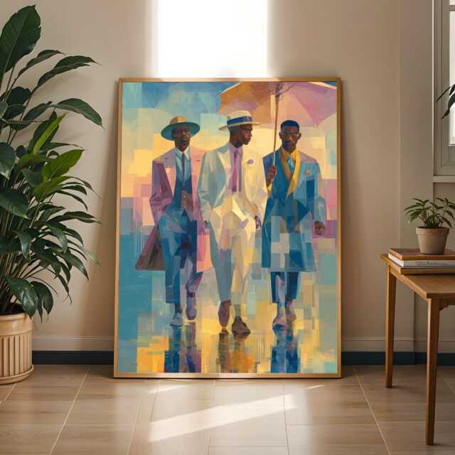 Geometric Figures Art Print Modern Contemporary Wall Decor - Poster Only - image 1