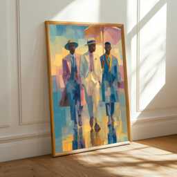 Geometric Figures Art Print Modern Contemporary Wall Decor - Poster Only - thumbnail 2