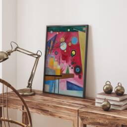 Kandinsky Heavy Red Abstract Art Print, Geometric Contemporary Wall Art, Mid-Century Modern Home Decor, Gallery Bauhaus Poster, Printable - thumbnail 3