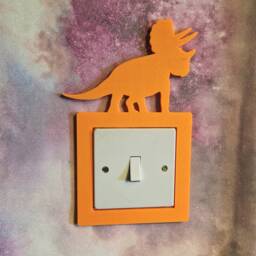 Triceratops Lightswitch Cover- Dinosaur Wall Art - Home Decor 3D Printed Multiple Colours Available - thumbnail 1