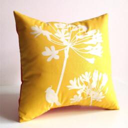 Yellow Cardinal On Agapanthus-Mini 10.5 Inches Square Pillow - thumbnail 2