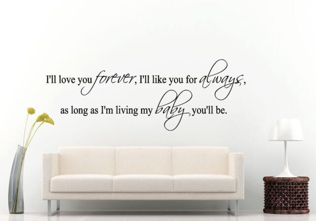 Love Forever Like You Always My Baby Quote Swaying Citation Words Wall Decal Vinyl Sticker Mural Room Decor L1315 - image 1