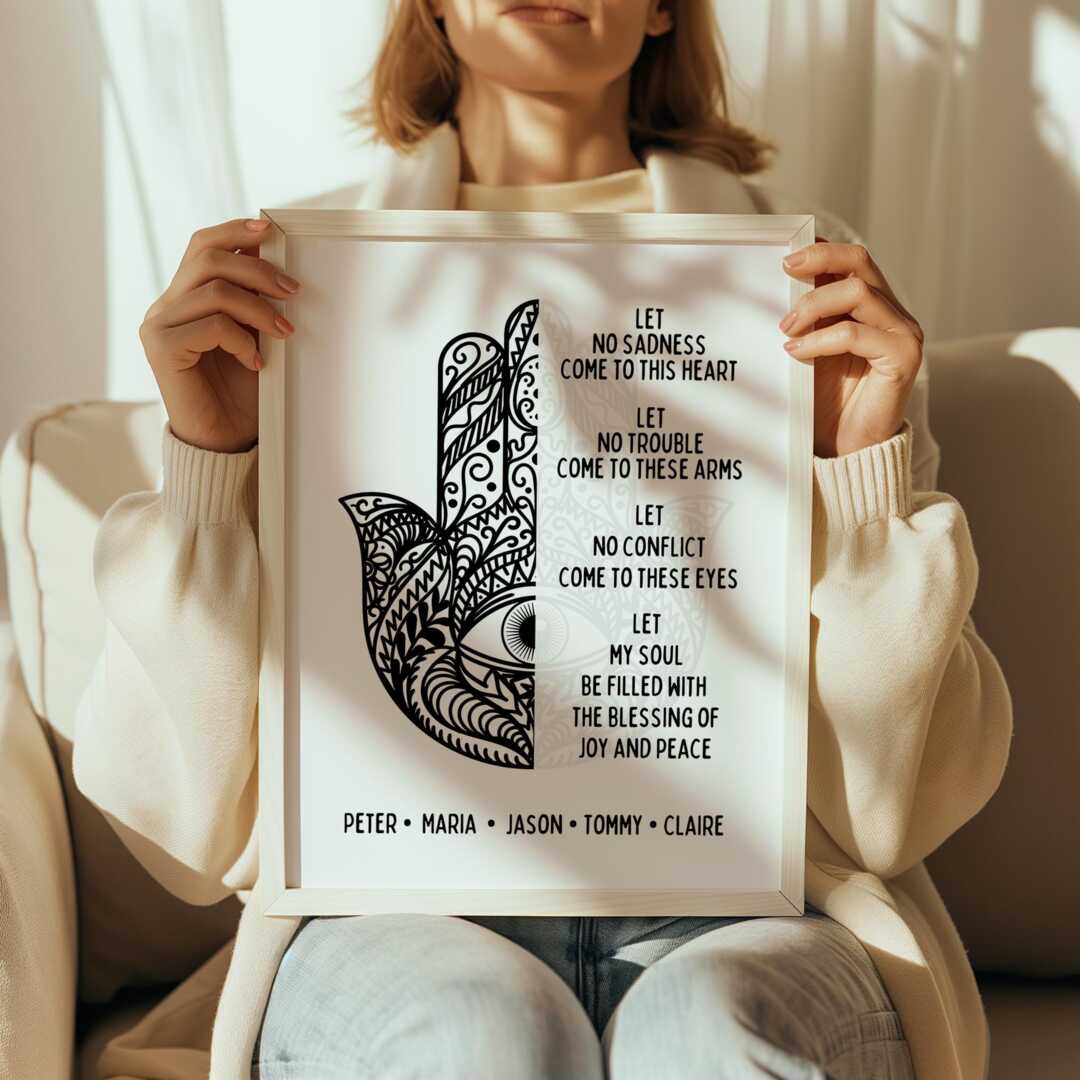 Hamsa Prayer Framed Print, Wall Art, Hand, Home Decor, Mantra, Quote,  Prayer, Evil Eye, Good Fortune, Amulet, Nazar by Etsy | ufurnish.com, image size:1080x1080