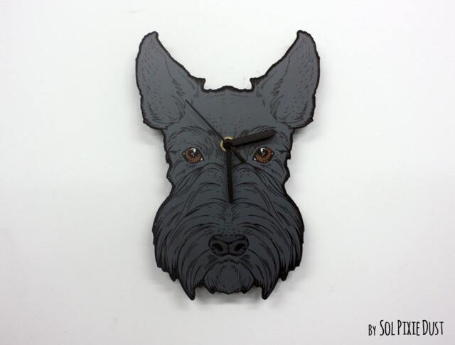 Schnauzer Dog Face Wall Clock - image 1